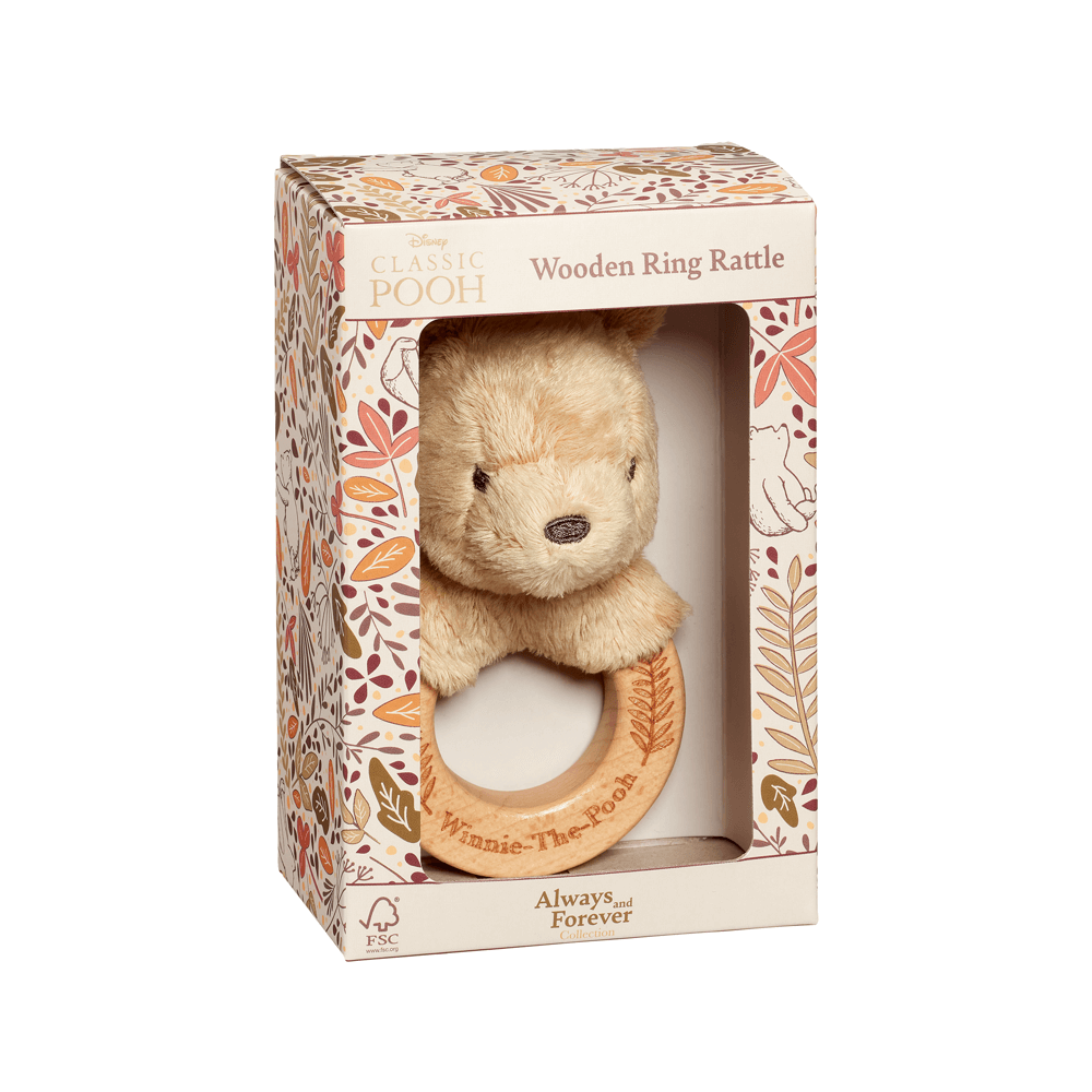 Disney Classic Pooh Always and Forever Wooden Ring Rattle
